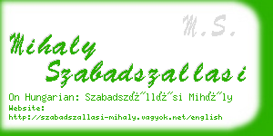 mihaly szabadszallasi business card